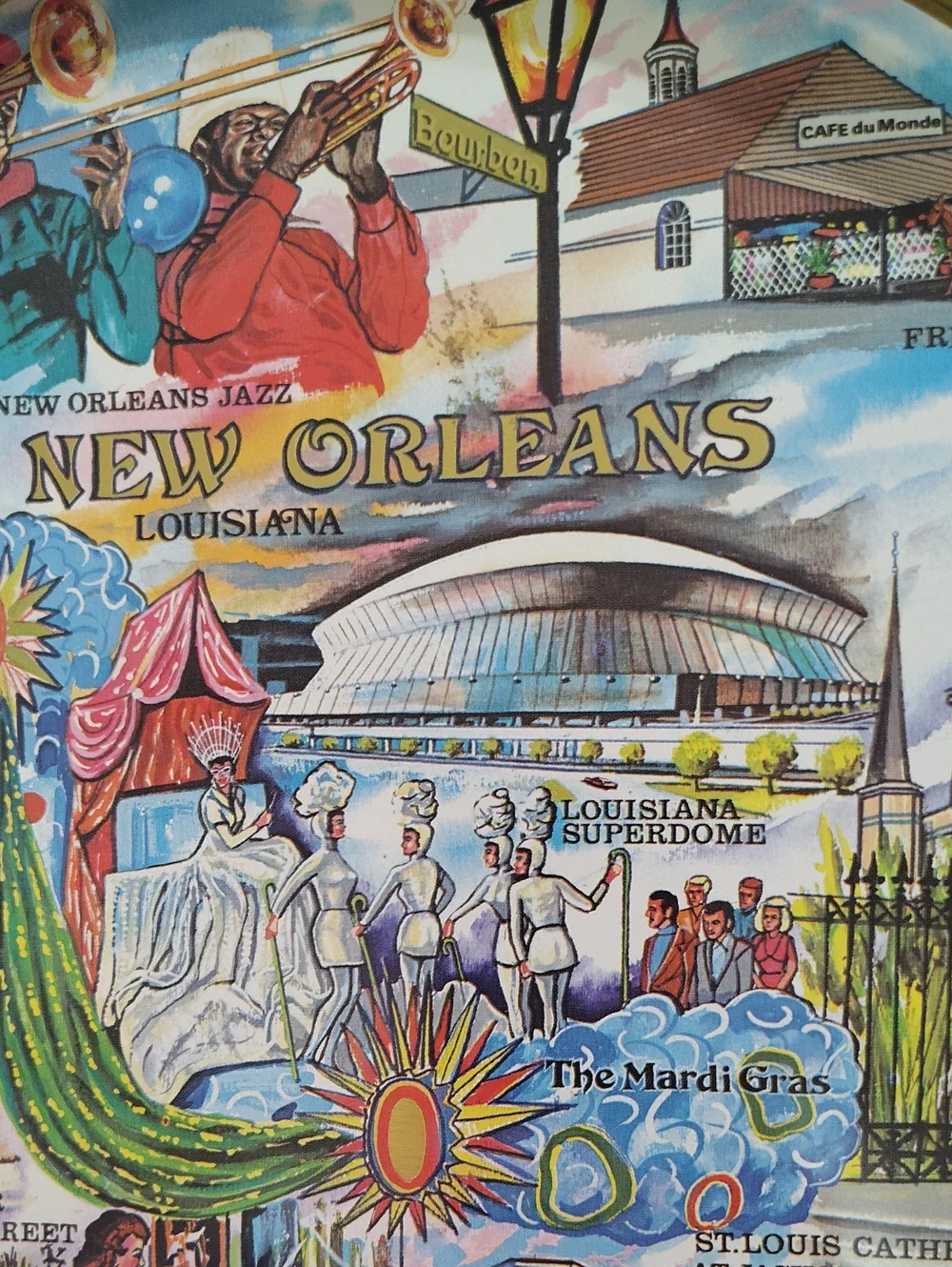 Vintage 1960s New Orleans Decorative Serving Tray